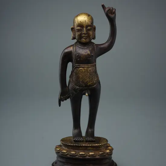 Chinese bronze infant Buddha figure,